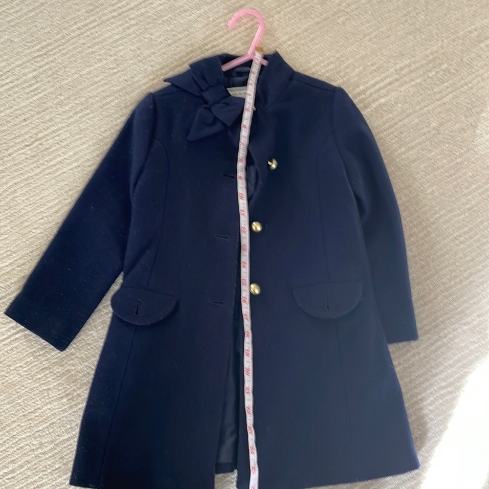 Janie and Jack girls navy dress wool coat size 4